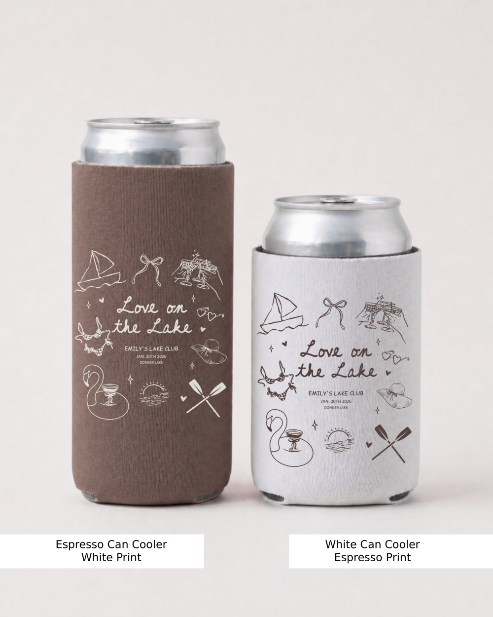 Love on the Lake Can Cooler Espresso