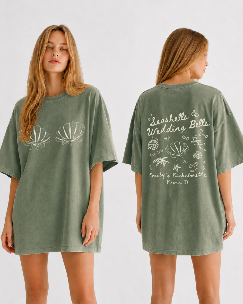 Seashells & Wedding Bells T-Shirt Moss