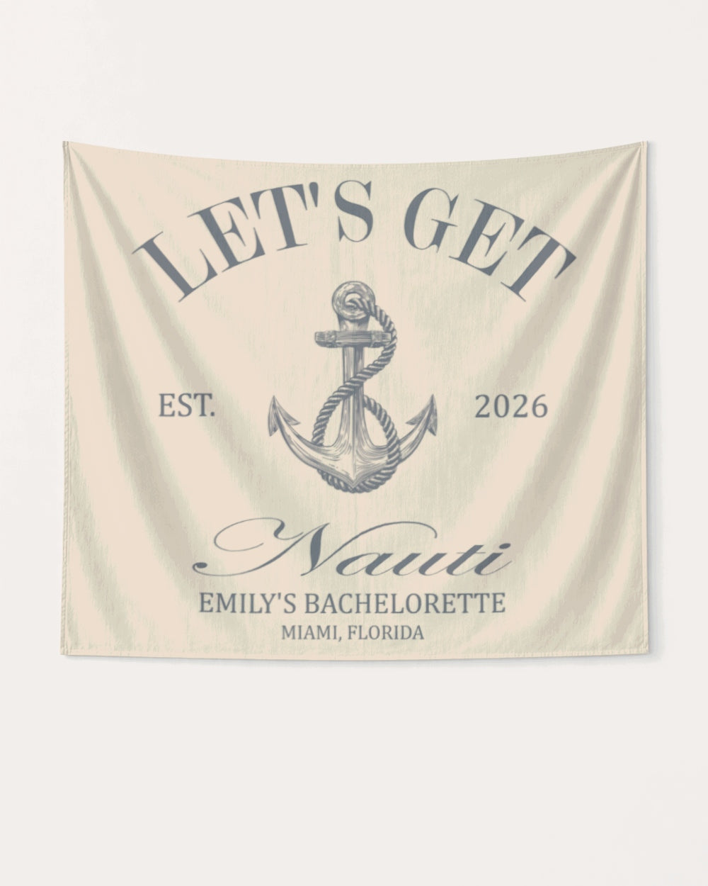 Let's Get Nauti Banner Ivory