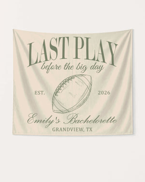 Last Play Before the Big Day - Football Banner Ivory