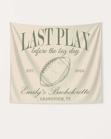 Last Play Before the Big Day - Football Banner Ivory