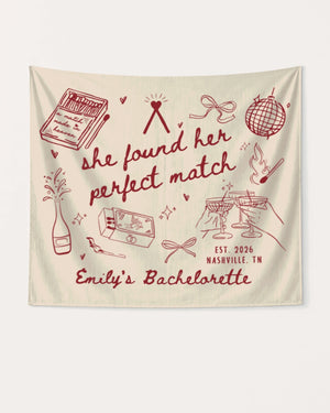 She Found Her Perfect Match Banner Ivory