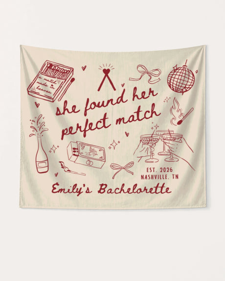 She Found Her Perfect Match Banner Ivory