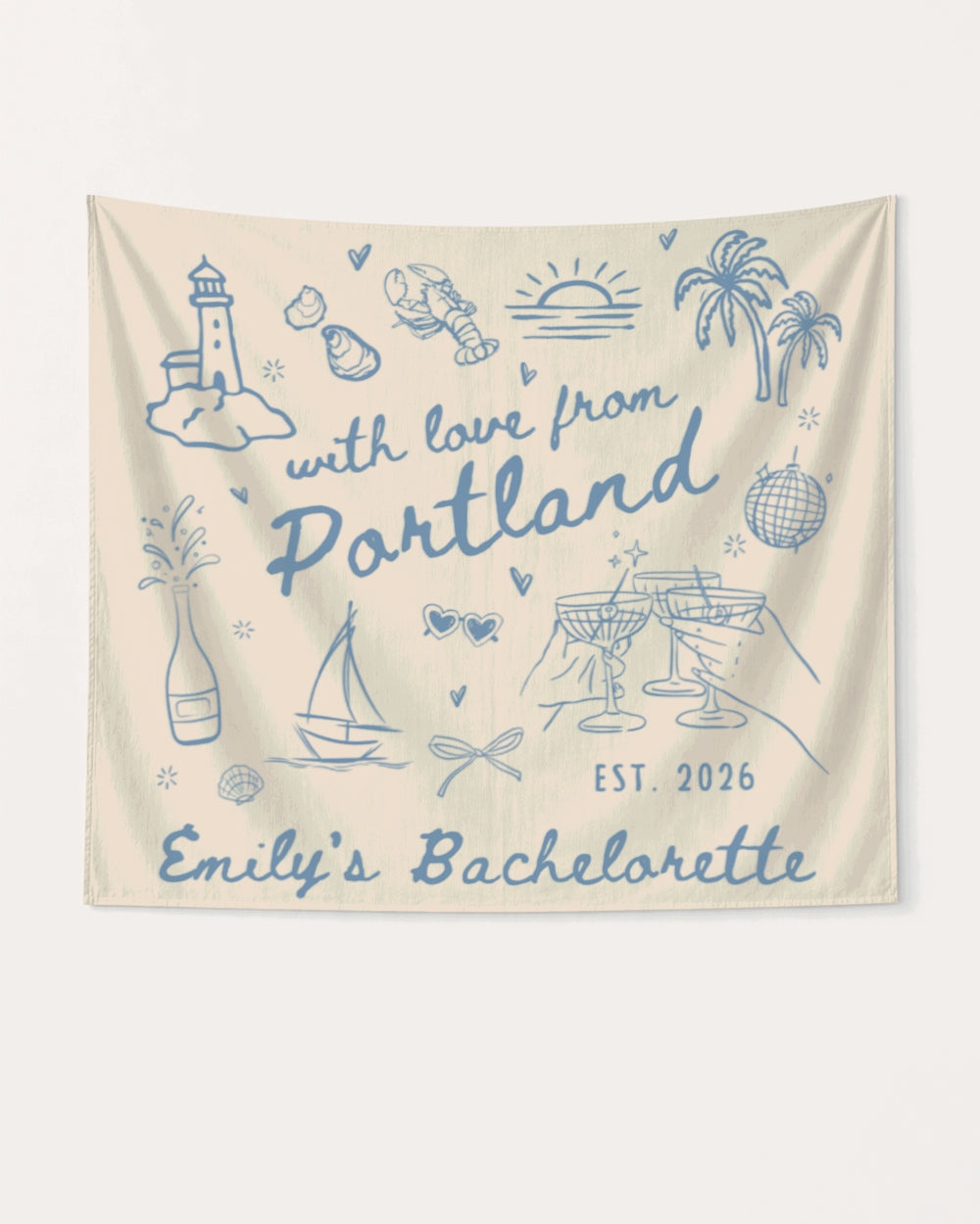With Love from Portland Banner Custom Portland banner for coastal bachelorette parties and bridal crew photos