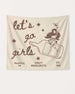 Bachelorette weekend bottle banner with vintage cowgirl line-art and hand-drawn script. Personalized with bride name, destination city, and EST. year for the Nashville girls trip or any country-theme party.
