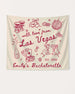Bachelorette weekend party banner with hand-drawn doodle art and Las Vegas theme. Personalized with bride name, year, and city for the full Vegas crew celebration.