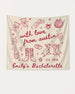 Bachelorette weekend party banner with whimsical doodle script lettering, customizable with bride name, destination city, and EST. year. Perfect for decorating the house, hotel, or venue for the bridal crew.