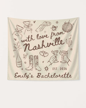 With Love from Nashville Banner Custom Nashville banner for country bachelorette parties and bridal crew photos