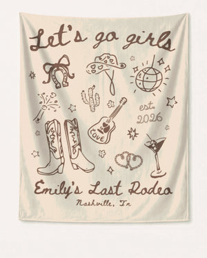 Let's Go Girls Cowgirl Party Banner Ivory