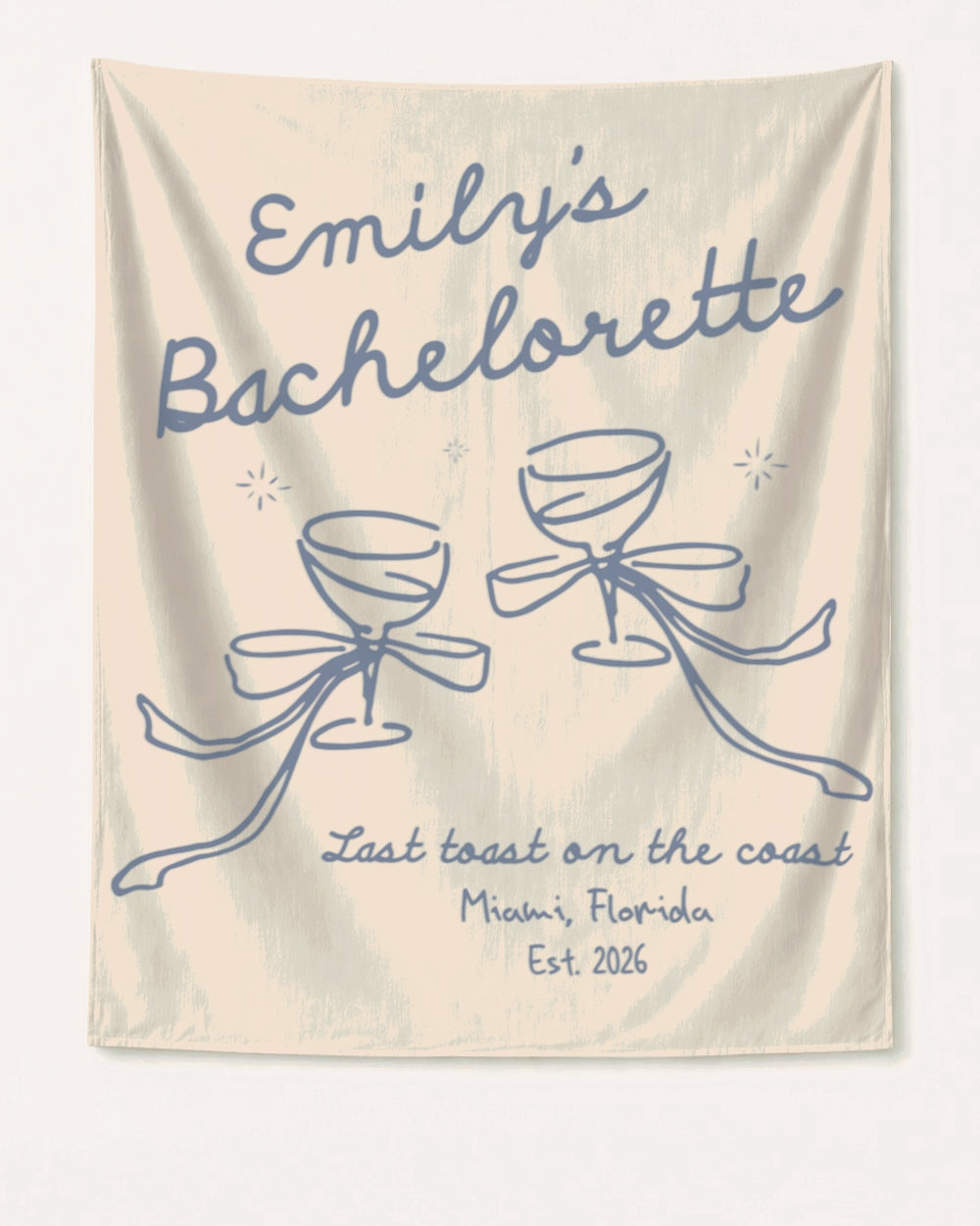 Last Toast on the Coast - Bow Cocktail Bach Banner Ivory