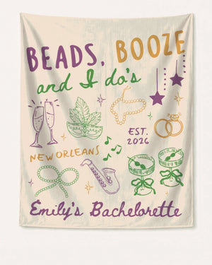 Beads, Booze and I Do's Banner Ivory
