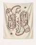 Settlin' Down & Saddlin' Up Cowgirl Boots Banner Ivory
