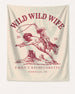 Bachelorette weekend party banner with vintage western Wild Wild Wife design. Personalized with bride name, date, and destination city for Nashville or any rodeo-themed celebration.