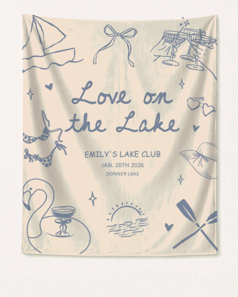 Love on the Lake Banner Ivory