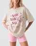 Bachelorette weekend tee with vintage illustration and Wild Wild Wife script lettering. Perfect for the bride and her crew at a girls trip, bar crawl, or destination party weekend.