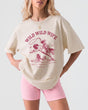 Bachelorette weekend rodeo tee with vintage western illustration and Wild Wild Wife theme. Personalized with bride name, destination city, and weekend date for the whole Nashville-bound crew.