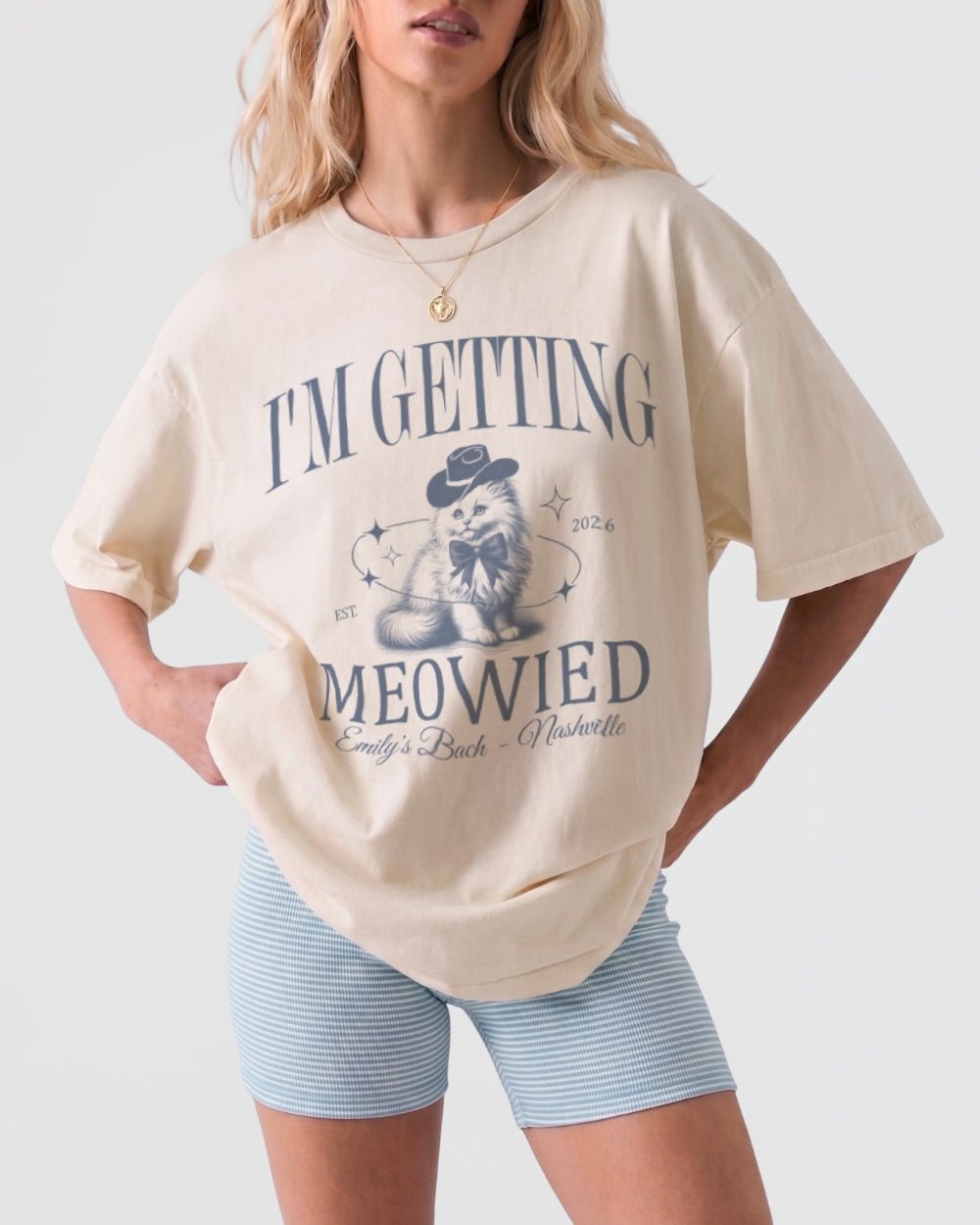 I'm Getting Meowied Bow T-Shirt Ivory