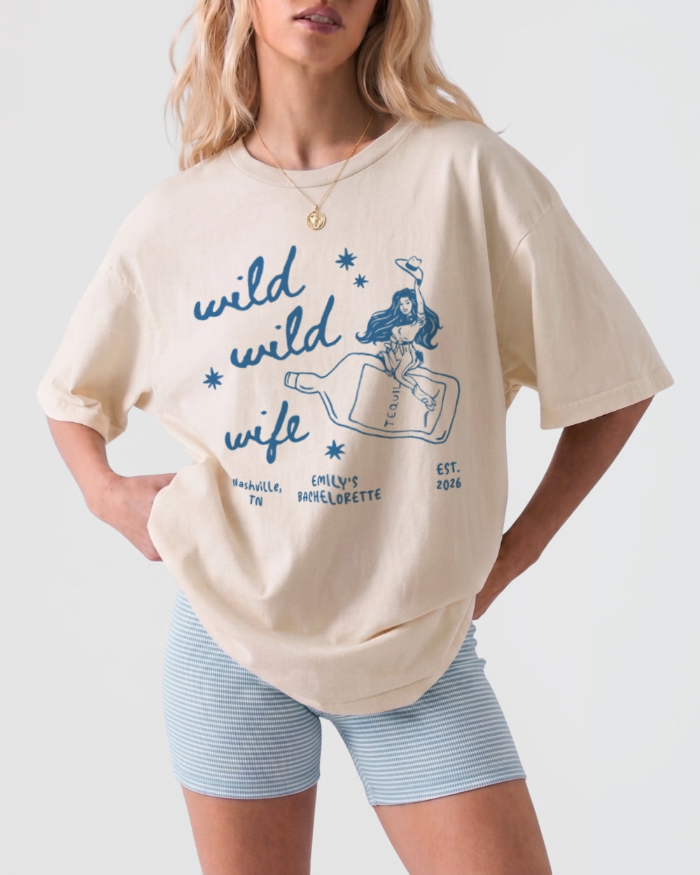 Wild Wild Wife Cowgirl Tequila T-Shirt Ivory