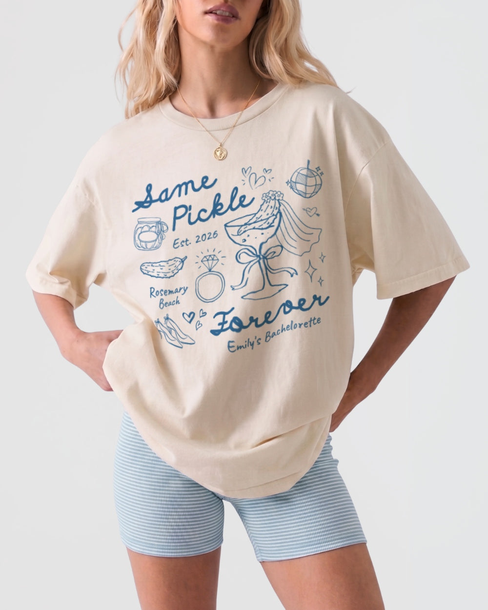 Same Pickle Forever & Last Pickle She'd Ever Tickle T-Shirt Ivory