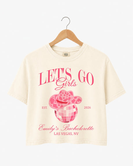 Man, I Feel Like A Bride & Let's Go Girls Disco Crop Top Ivory
