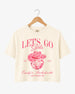 Man, I Feel Like A Bride & Let's Go Girls Disco Crop Top Ivory
