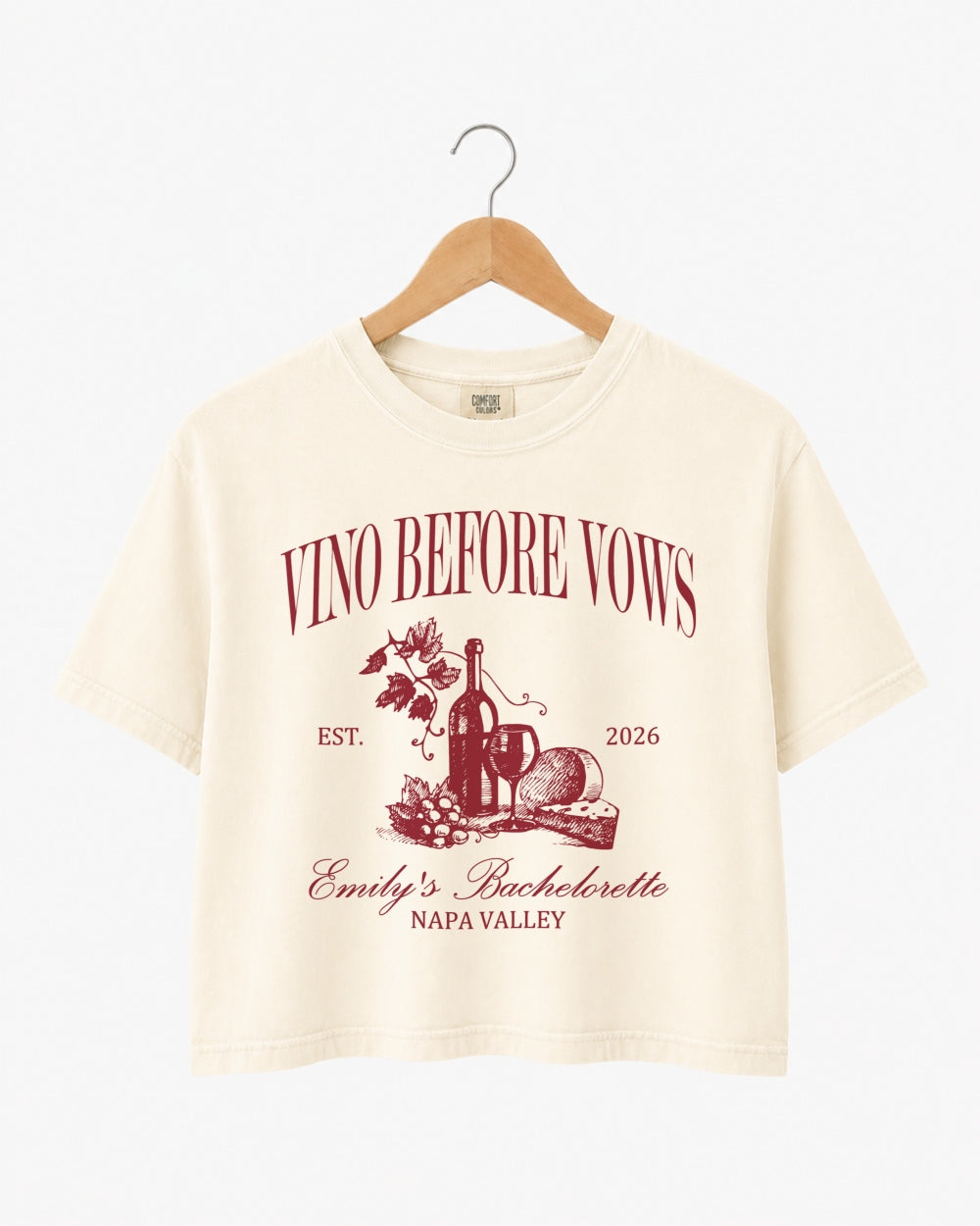 Vino Before Vows Crop Top Ivory