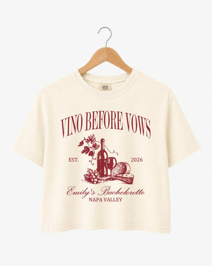 Vino Before Vows Crop Top Ivory