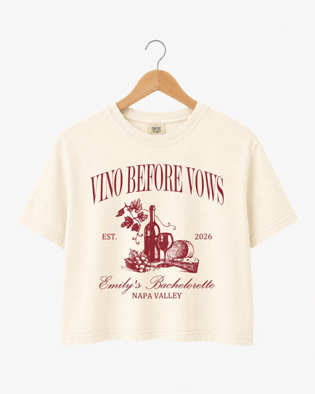 Vino Before Vows Crop Top Ivory