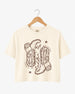 Settlin' Down & Saddlin' Up Cowgirl Boots Crop Top Ivory