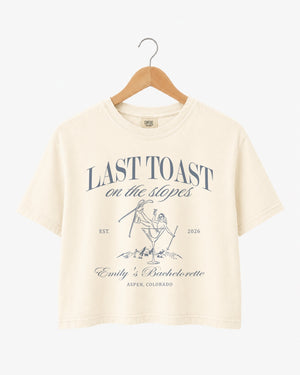 Last Toast on The Slopes Martini Crop Top Ivory