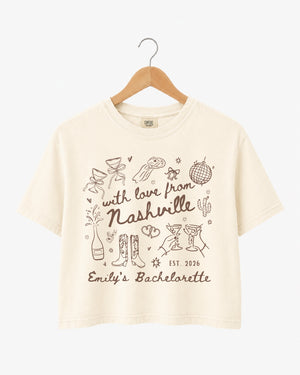 With Love from Nashville Crop Top Ivory
