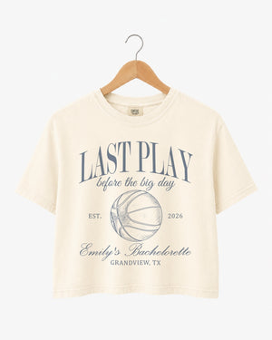 Last Play Before the Big Day - Basketball Crop Top Ivory