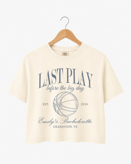 Last Play Before the Big Day - Basketball Crop Top Ivory