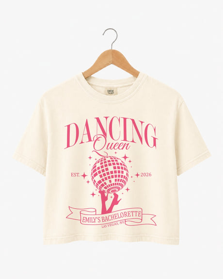 Dancing Queen, Disco Bride Crop Top Ivory