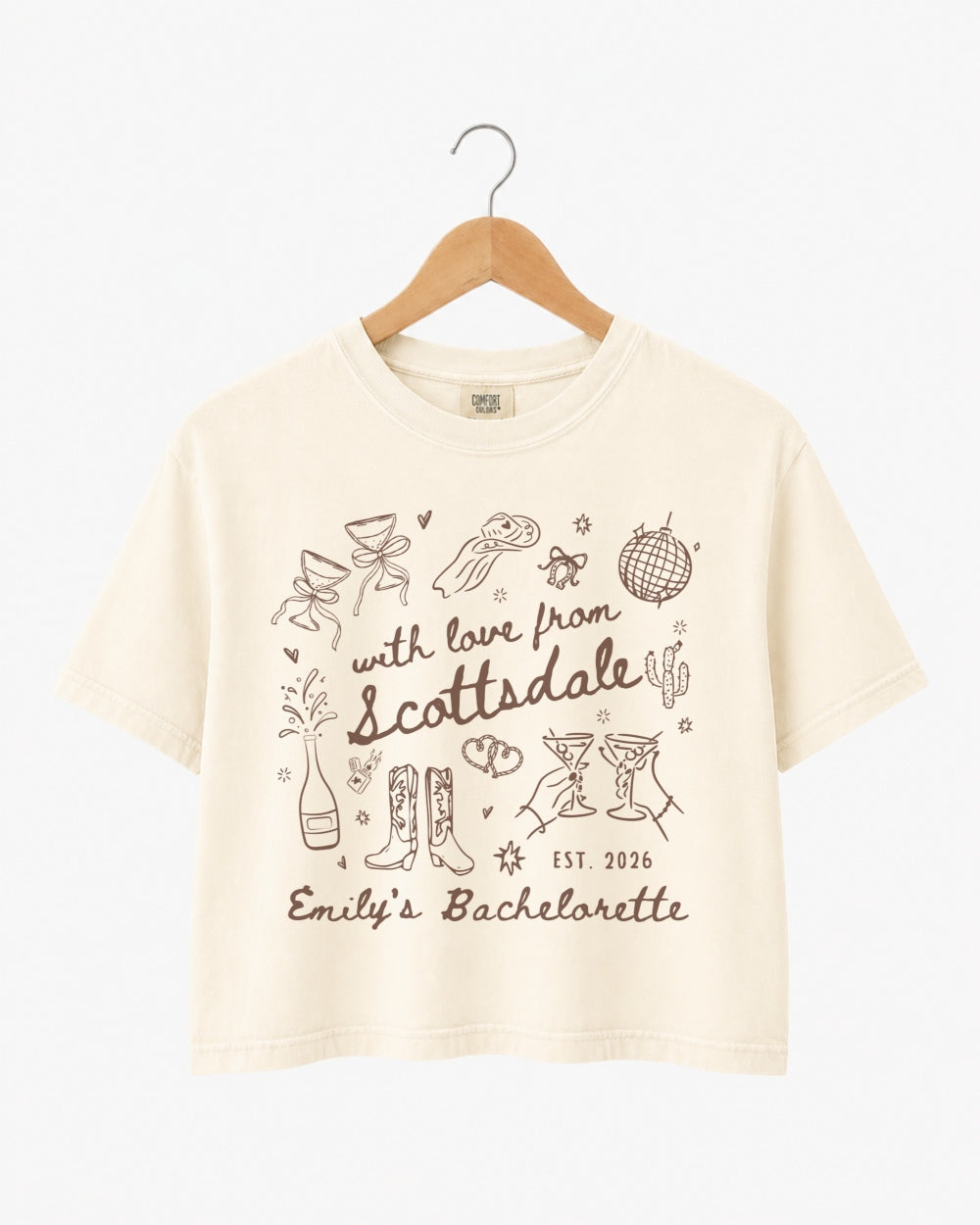 With Love from Scottsdale Crop Top Custom Scottsdale desert bachelorette parties and bridal crew outfits
