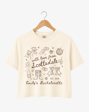 With Love from Scottsdale Crop Top Custom Scottsdale desert bachelorette parties and bridal crew outfits