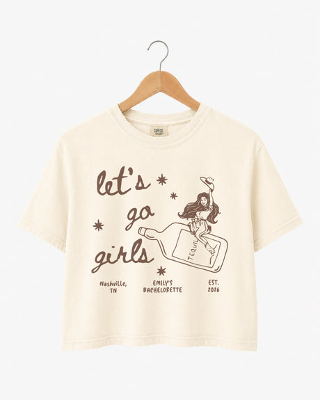 Let's Go Girls Cowgirl Bottle Crop Top Ivory