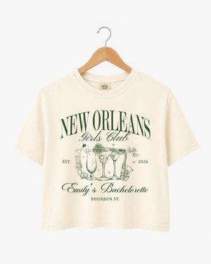 New Orleans Girls Club Crop Top Ivory