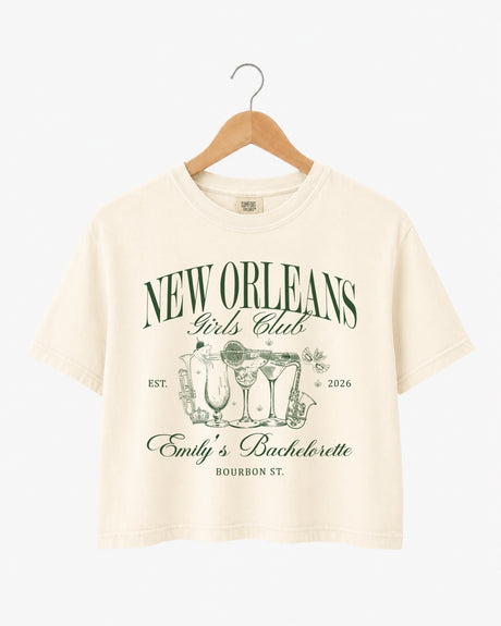 New Orleans Girls Club Crop Top Ivory