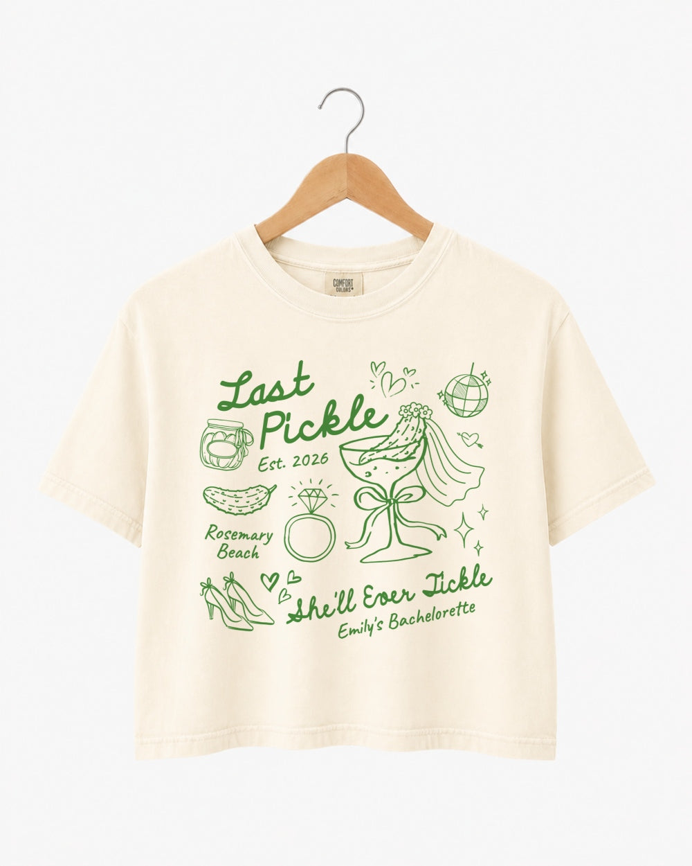 Same Pickle Forever & Last Pickle She'd Ever Tickle Crop Top Ivory