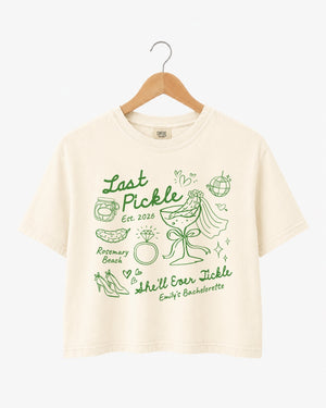 Same Pickle Forever & Last Pickle She'd Ever Tickle Crop Top Ivory
