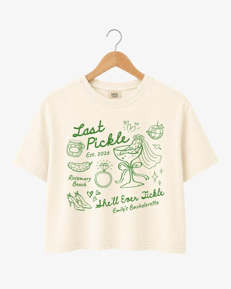 Same Pickle Forever & Last Pickle She'd Ever Tickle Crop Top Ivory