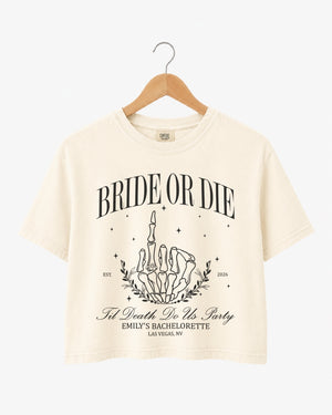 Bride or Die, Ride or Die Crop Top Ivory