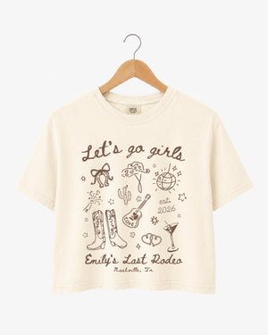 Let's Go Girls Cowgirl Party Crop Top Ivory