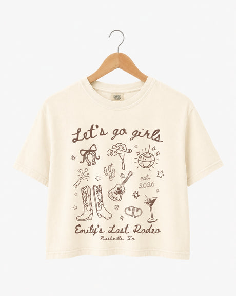 Let's Go Girls Cowgirl Party Crop Top Ivory