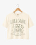 Lucky In Love Wine Cards Crop Top Ivory