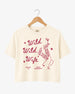 Personalized Wild Wild Wife crop top for a country bachelorette weekend and cowgirl bride outfit
