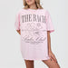 Soft pink custom bachelorette shirt perfect for outdoor adventures like hiking, kayaking, or camping with the bride tribe at a mountain lake cabin