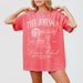 Watermelon pink bachelorette party shirt with Last Disco design, perfect for the bride's bach trip, social cocktail club, or wedding weekend