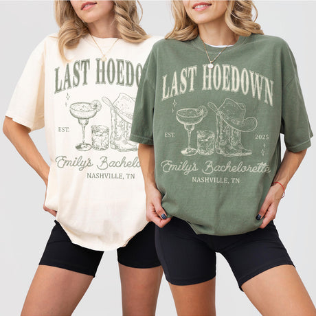 Last Hoedown Bachelorette Party Shirt Comfort Colors® Custom Last Rodeo Bachelorette Tshirt Nashville Bachelorette Cowgirl Hen Do Party Tees - matching Image